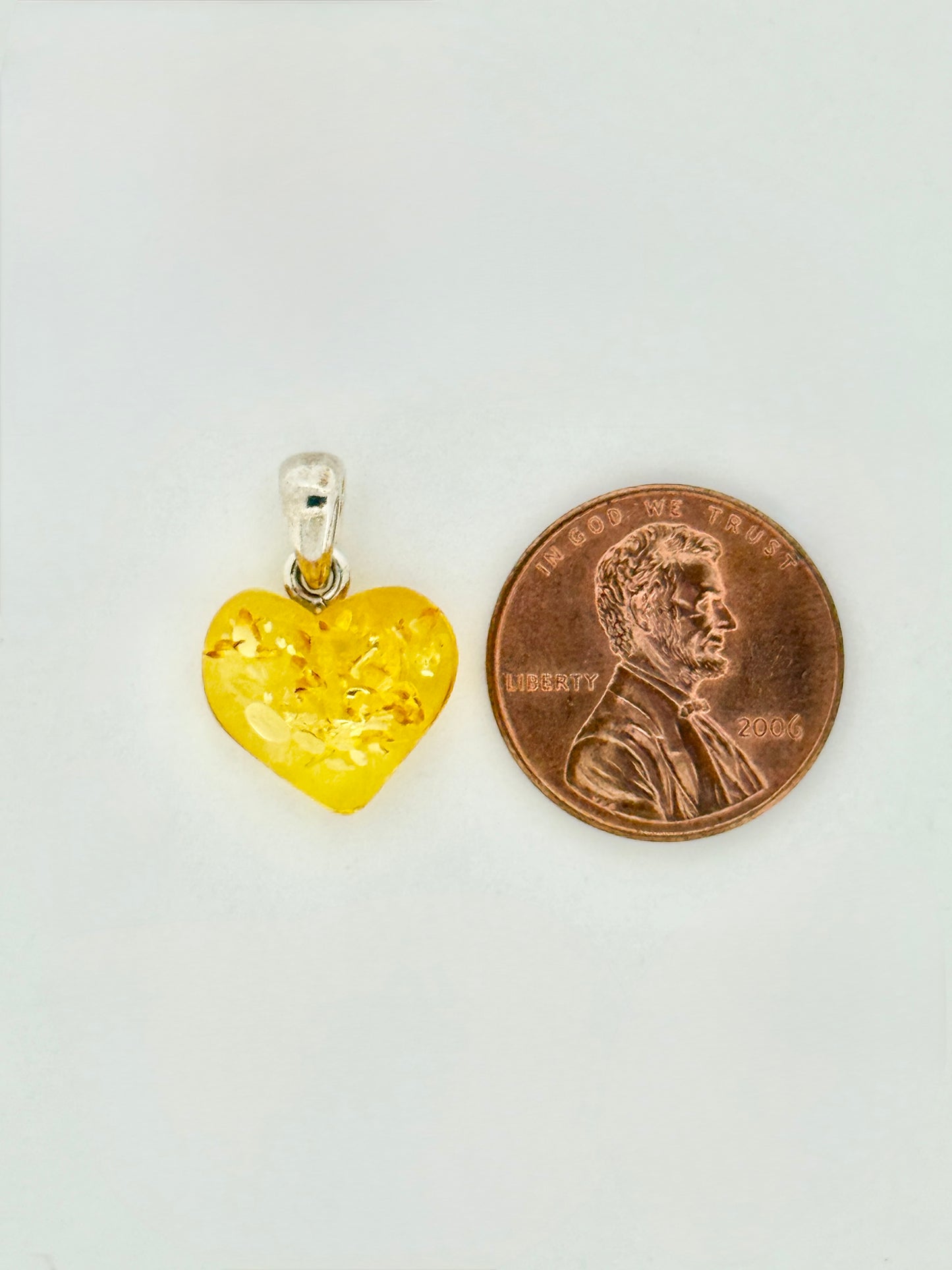 Amber Pendant, Heart