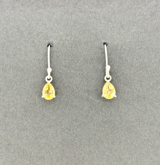 Citrine Earrings with Faceted Stones