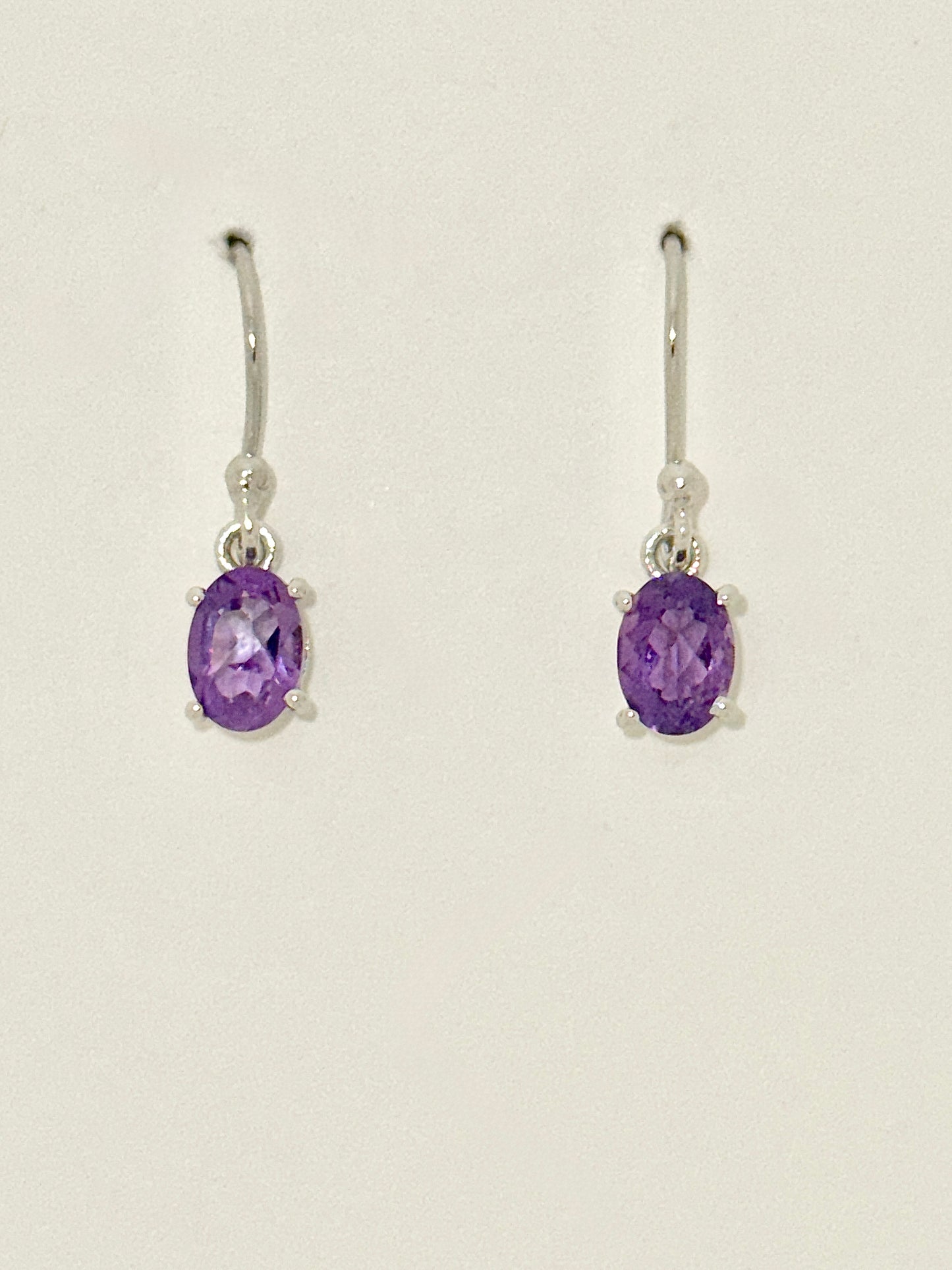 Amethyst Earrings with Faceted Stones
