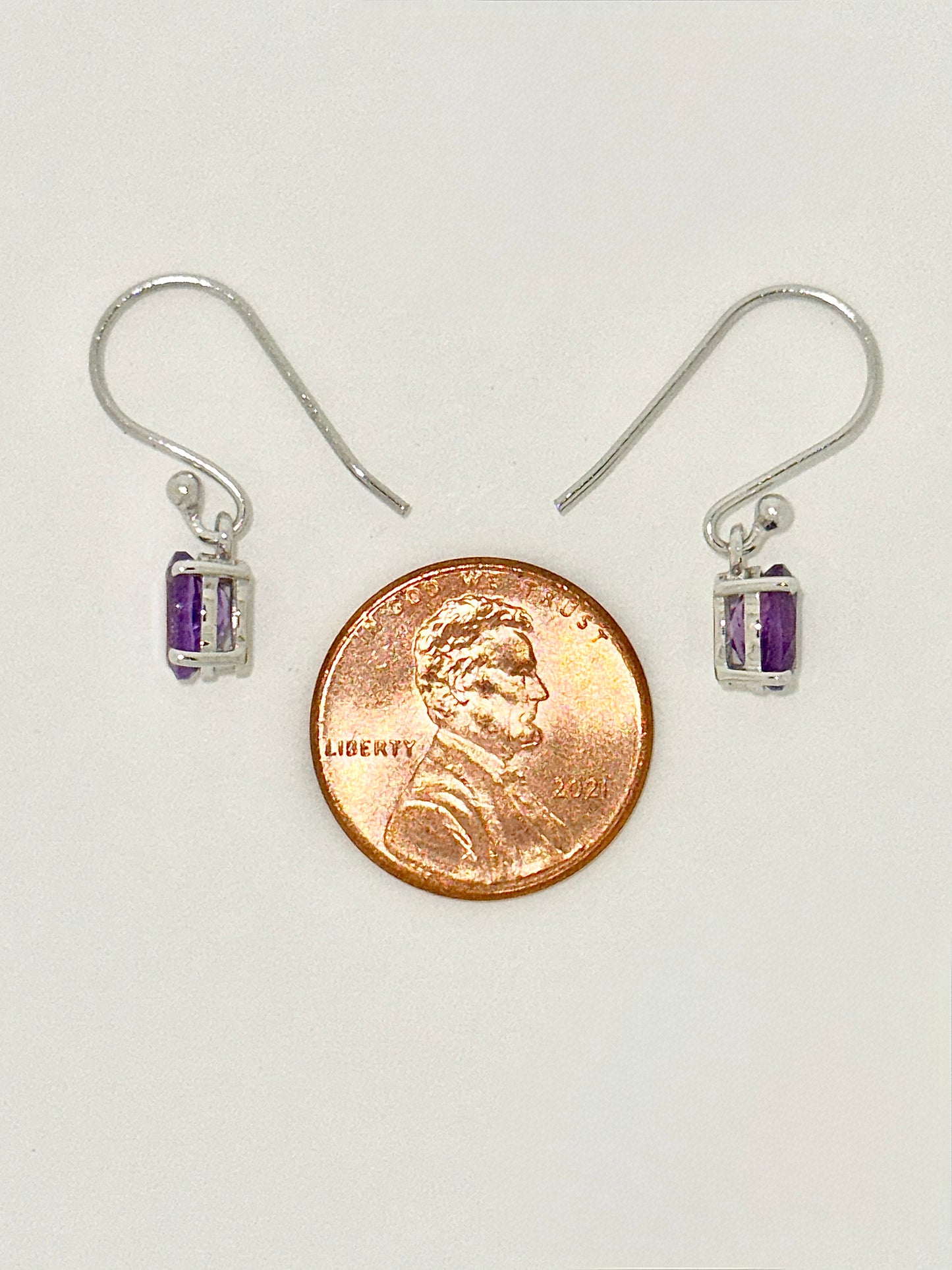 Amethyst Earrings with Faceted Stones