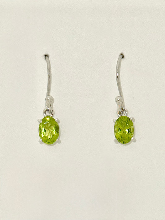 Peridot Earrings with Faceted Stones