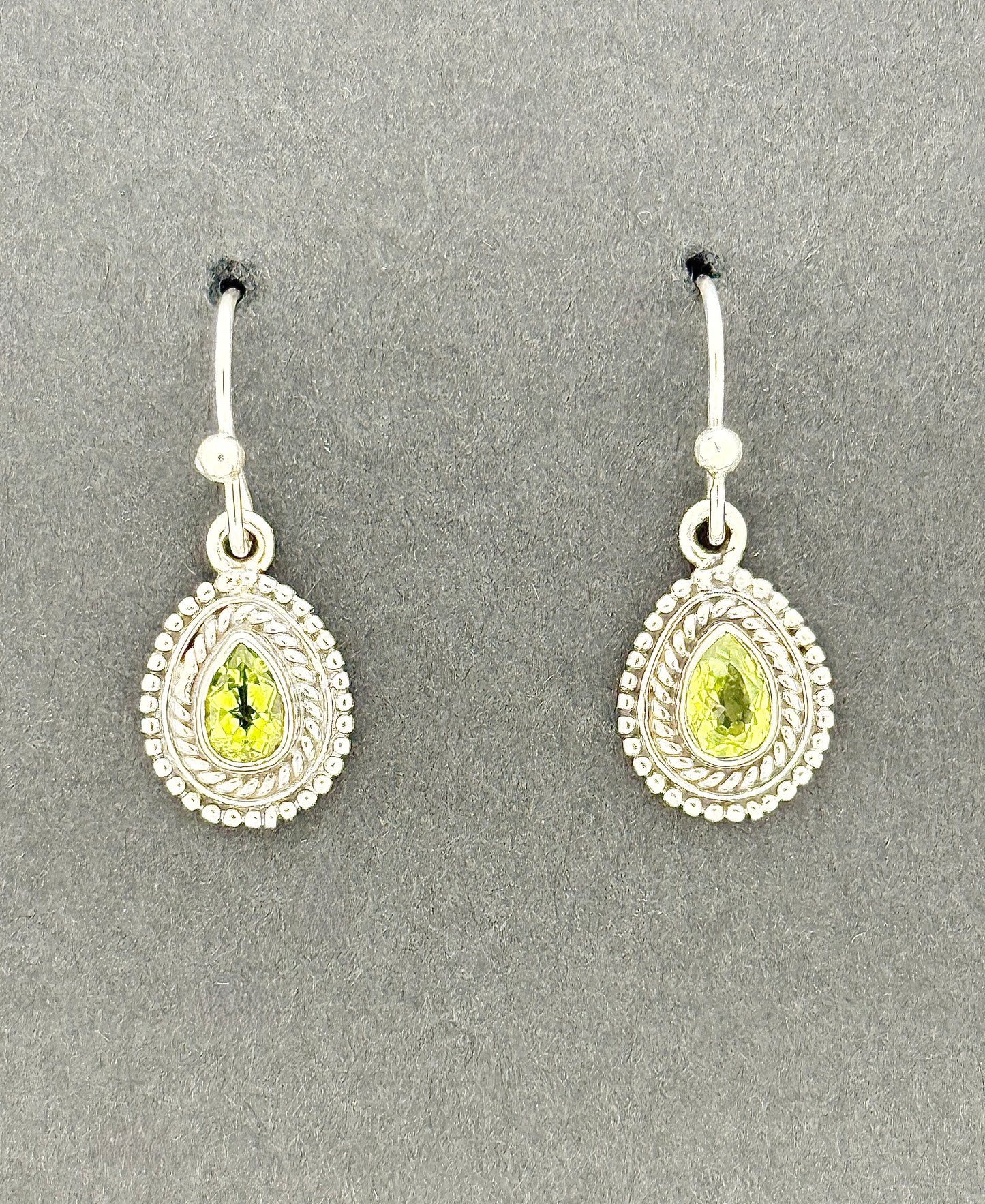 Peridot Earrings with Faceted Stones