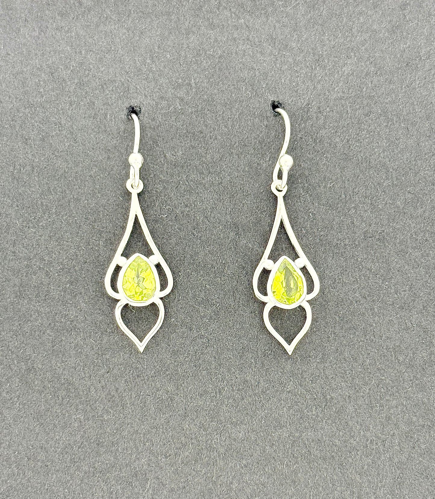 Peridot Earrings with Faceted Stones