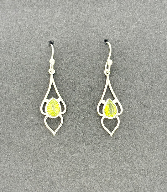 Peridot Earrings with Faceted Stones