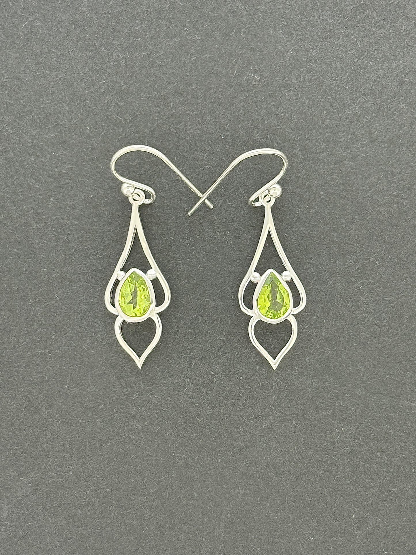 Peridot Earrings with Faceted Stones