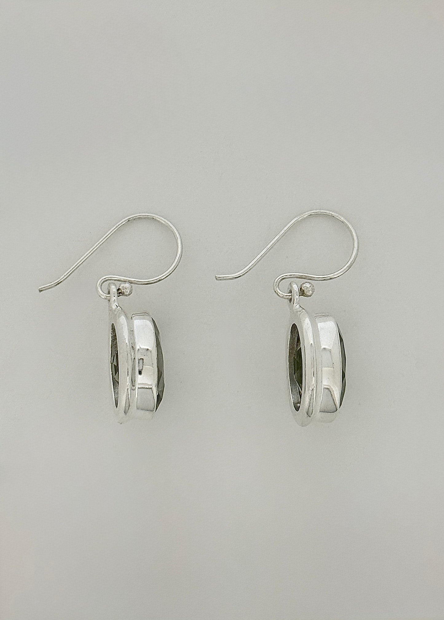 Prasiolite Earrings with Faceted Stones