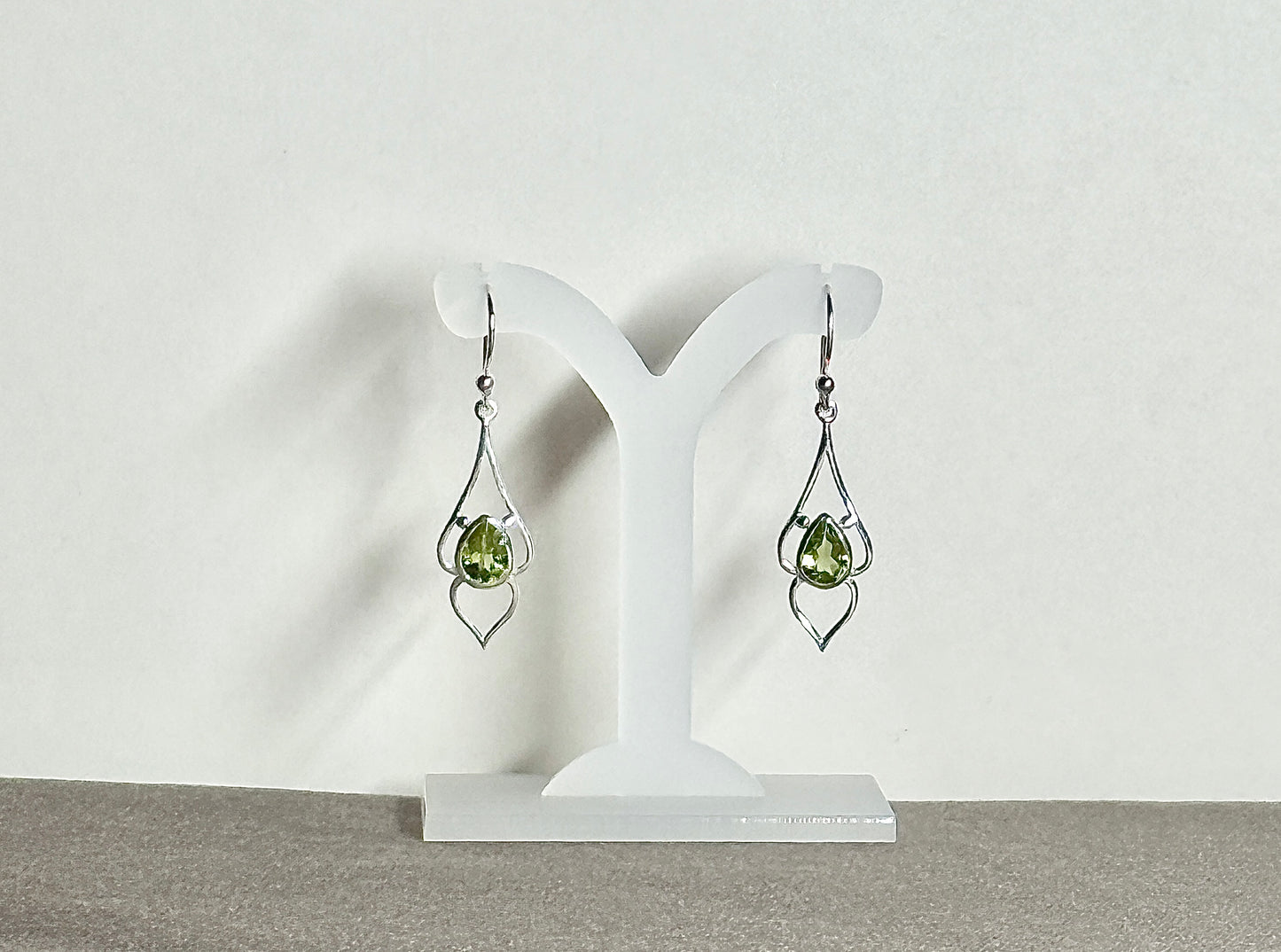 Peridot Earrings with Faceted Stones
